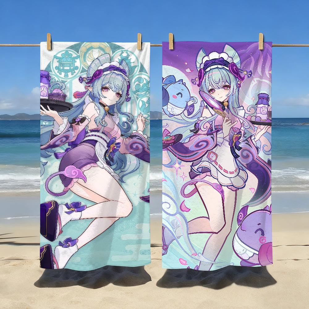 Yumemizuki Mizuki Genshin Impact Towel Sports Quick Dry Travel Camping Gear Sandproof Soft Light Large Beach Towel