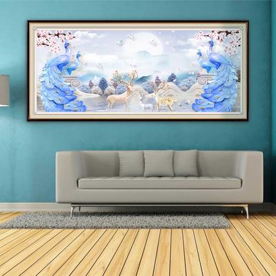 Kruhový vrták Diamantový obraz Jelen Paví Zvířátka Diamantové vyšívání Zimní scenérie Obrázek drahokamu Home Decor