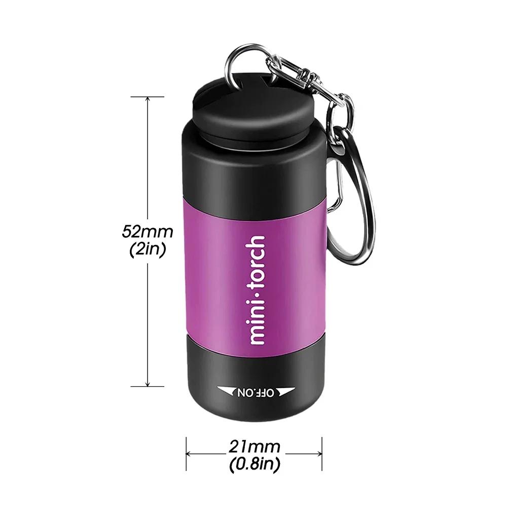 LED Mini Keychain Lights USB Rechargeable Waterproof Torch Light Portable Multifunctional Strong Flashlight For Outdoor Camping