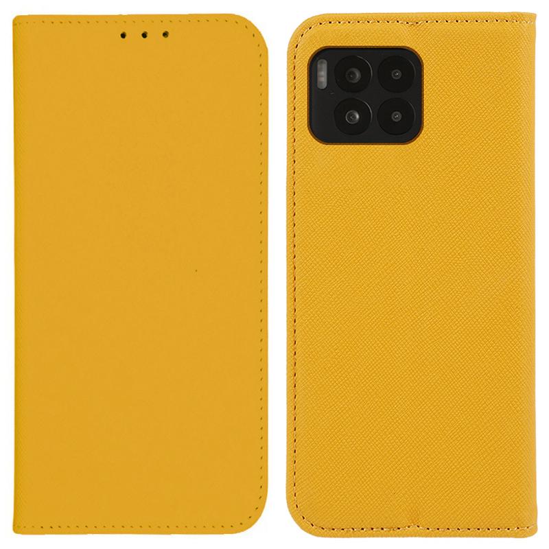 

For T-Mobile REVVL 7 Pro/T Phone 2 Pro Case Cross Texture PU Leather Flip Phone Cover Yellow