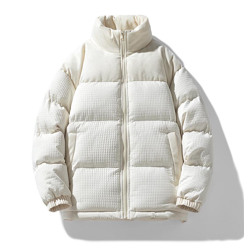 Winter Color Block Cotton Jacket for Couples - Thick, Warm, Loose Fit Unisex Outerwear 2XL