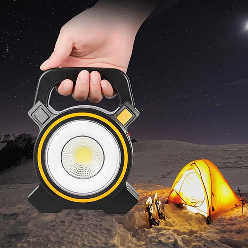Solar Outdoor LED Portable Lantern Tent Light COB Work Lamp Solar Emergency Spotlight Rechargeable Floodlight for Hiking Camping Light