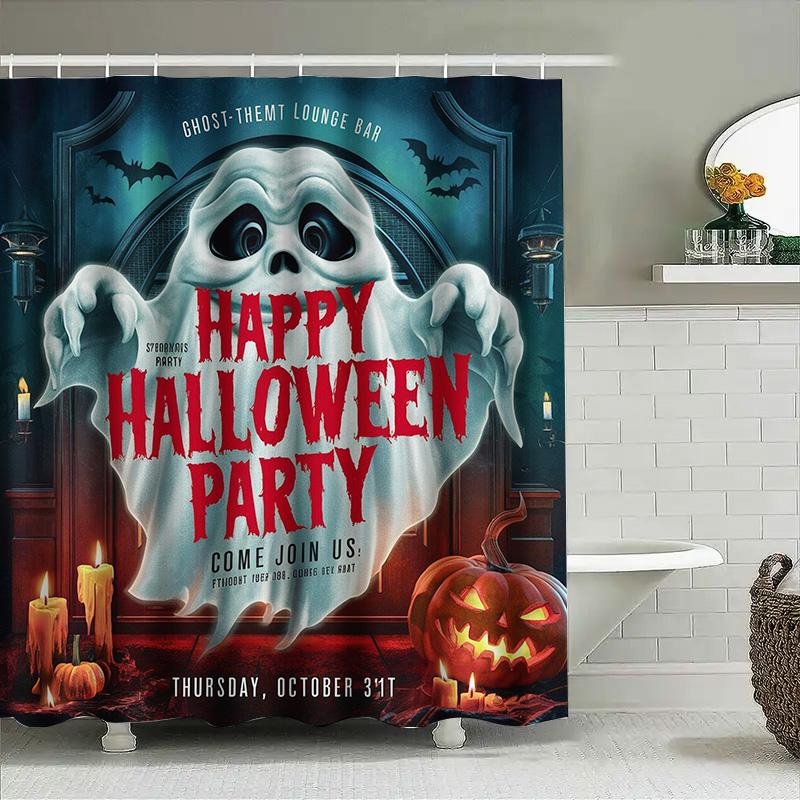 

Tuniu Spooky Halloween Shower Curtain Ghost Decorations Party Decorations For Bathroom Kids Room W60H190(CM)-1 Pcs