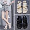 2026 Summer Shoes Women Flat Sandals Non-slip Fashion Brand Ladies Sandals Holiday Black White Shoes