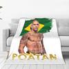Flannel Throw Blanket Alex Pereira Bootleg Fighter Boxing Warm Plush Blankets Soft Bedspread for Bed Livingroom Home Travel Sofa