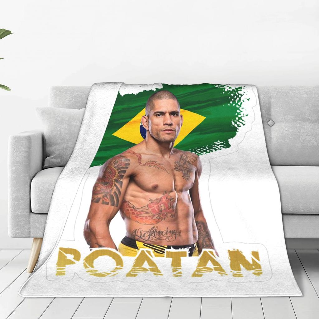 Flannel Throw Blanket Alex Pereira Bootleg Fighter Boxing Warm Plush Blankets Soft Bedspread for Bed Livingroom Home Travel Sofa