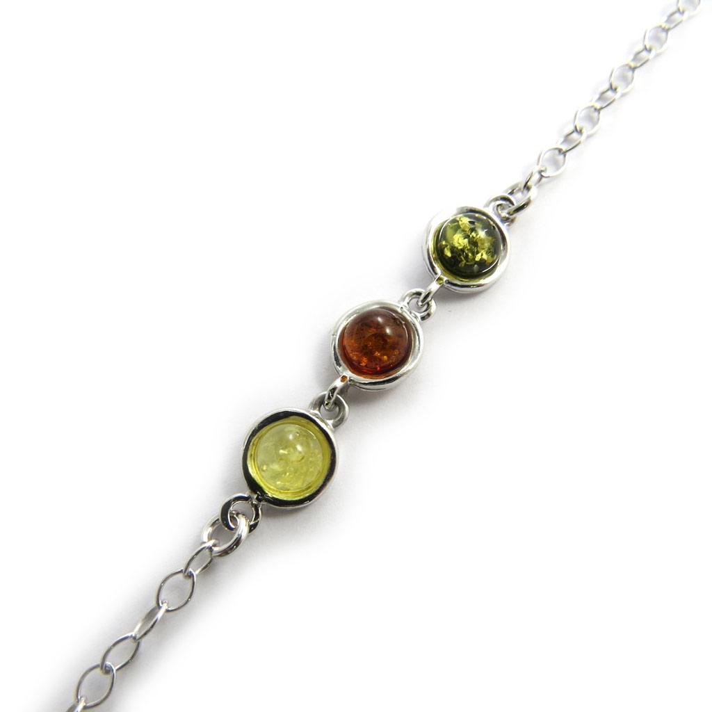 Les Trésors De Lily [N2297] - Silver Bracelet 'Inspiration' 3 Ambers (rhodium-plated) - 8 Mm