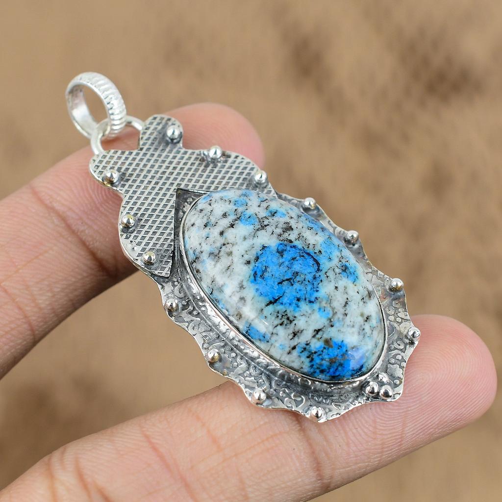 Anniversary Gift For Her Natural K2 Jasper Gemstone Pendant 925 Sterling Silver