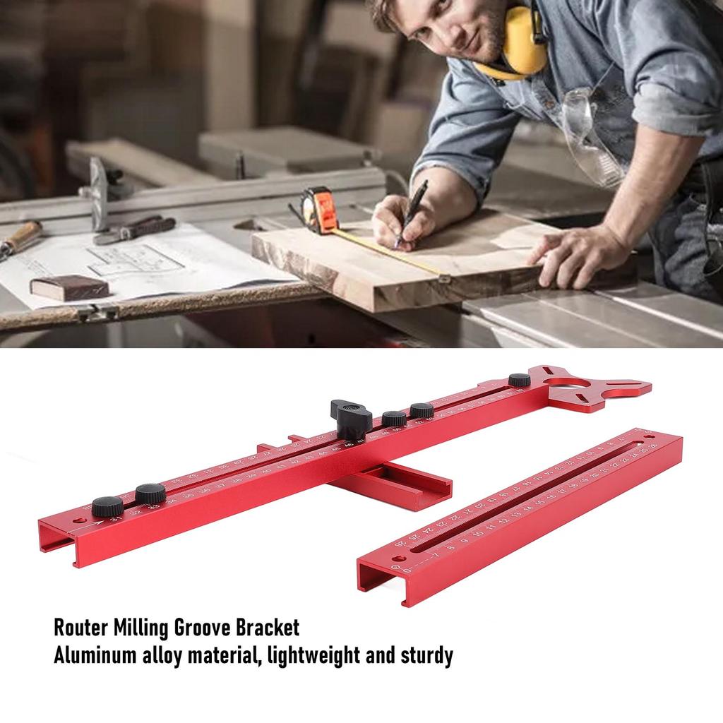 Router Milling Groove Bracket Aluminum Alloy Cabinet Hardware Jig Router Circle Cutting Jig for Woodworking