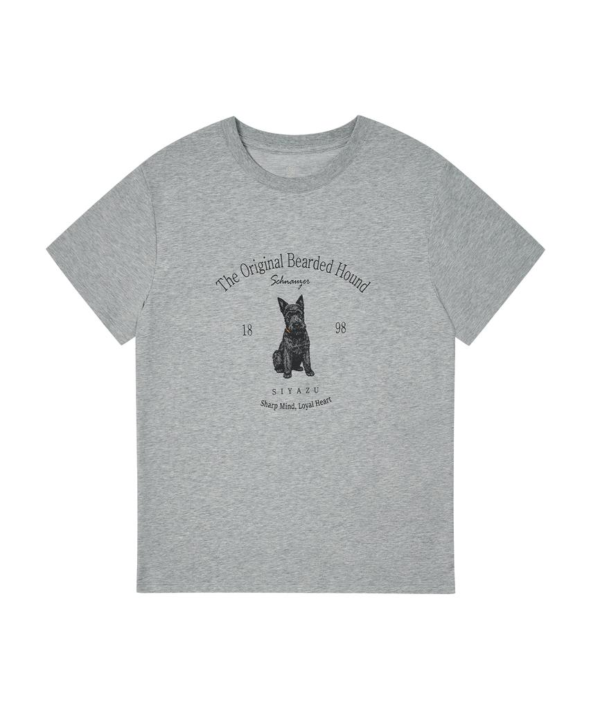Siyajyu Sitp5297 Schnauzer Short Sleeve T-Shirt_Melange Gray