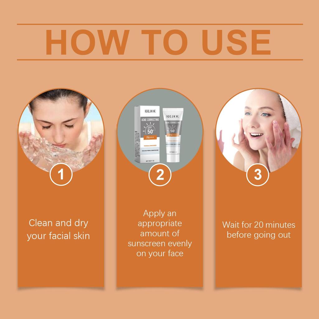 Deep Hydration Sunscreen Cream SPF 50+ UV Whitening Cream Korean Moisturizing Skin Care Tool for All Skin Type Cosmetics 30g