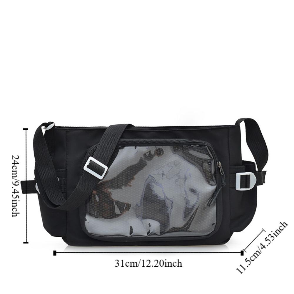 Nylon Transparent Bags Zipper Bag Shoulder Bag Creative Solid Color Itabag  Women