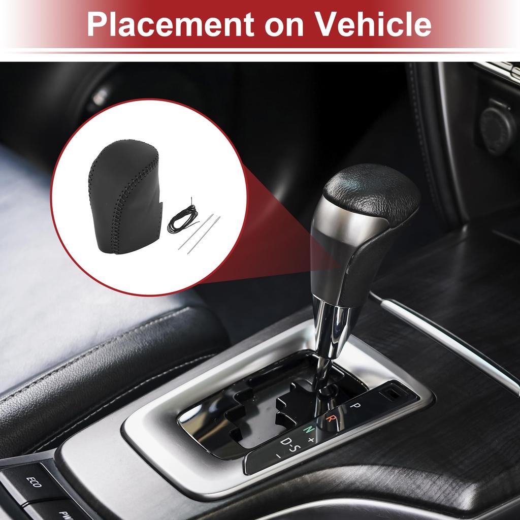 ACROPIX Gear Shift Knob Compatible with Honda Black Faux 1pc Cover, HR-V 2023-2024, Leather,