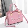 Pu Leather Handbag For Women With Embroidered Flower Design For Business And Daily Use