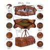 Handmade Goat Leather Duffel Bag | Vintage Weekender | Travel Carry-On Bag for Men | Brown Overnight Gym Luggage