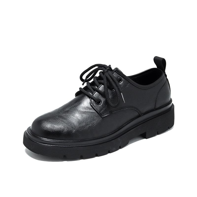Leather Shoes Men's Spring Casual Premium Sense Big Head Height Increase Dress Business British Wedding Groom Martin 4766-R