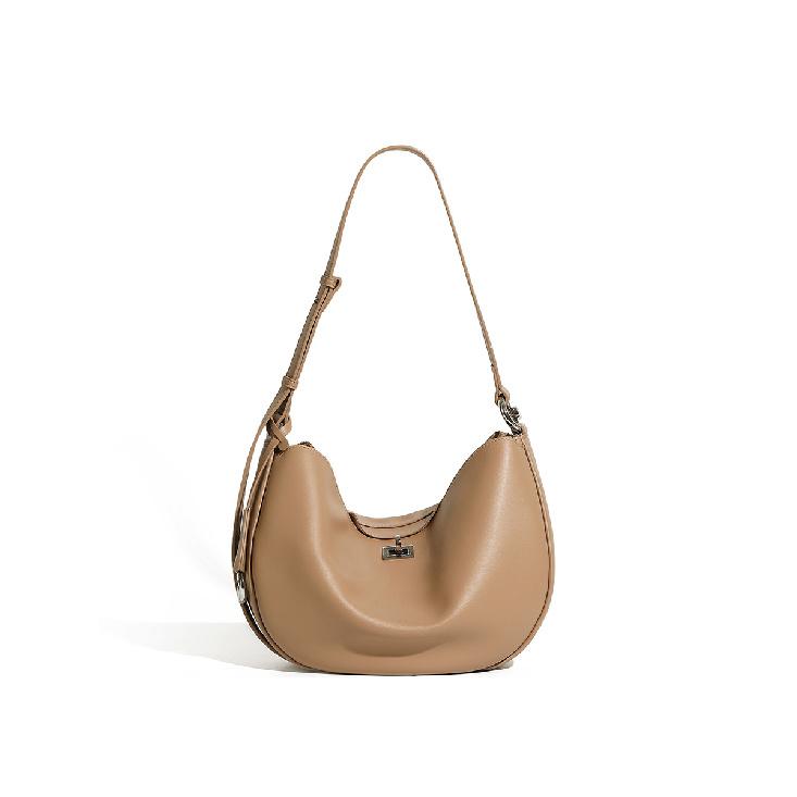 Versatile Genuine Leather Crossbody Bag New Single Shoulder Underarm Bag Dumpling Bag 2025 New Textured Handbag Women's Dumpling Bag
