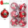 24/6PCS Christmas Balls Electroplating Color Painting Xmas Round Ball Xmas Tree Hanging Pendants Ornaments New Year Party Decor