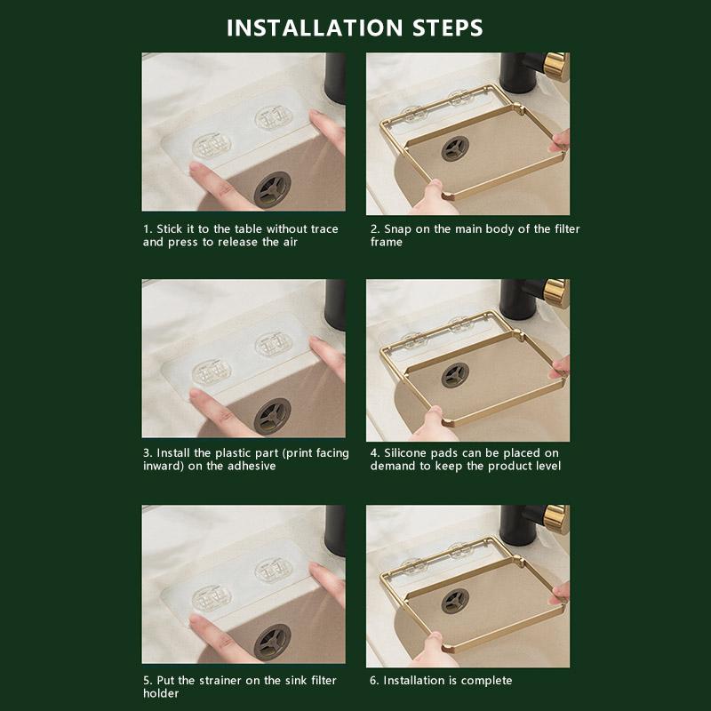 Spülbecken-Filterregal, Küche, faltbar, Spülbeckensieb, Netzbeutel, Ständer, Abfall, Müllnetz, Regal, Anti-Verstopfung, Einweg-Müll-Netzbeutel