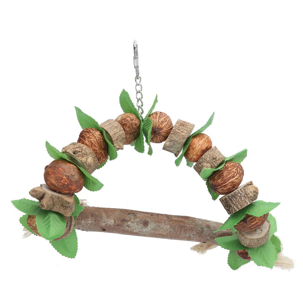 Vogelschaukel Holz Papageien Kauspielzeug Beißspielzeug Kletterspielzeug Hängendes Spielzeug Haustierkäfig Zubehör