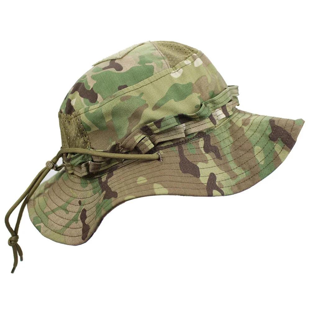 2025Camouflage Enthusiasts Square Pocket Camo Bonnie Cap US Bucket Benny Hats Multicam Fishing Outdoor Hiking Tactical Sun Caps