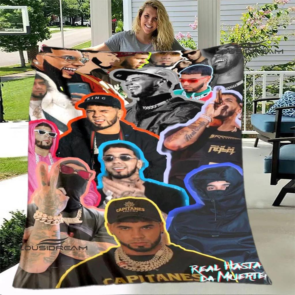 Rapper Anuel AA printed blankets Flange Warm blanket soft and comfortable home travel bed blanket picnic blankets birthday gift