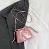 Fashion Butterfly Mini Crossbody Bags Drawstring Pu Leather Bucket Shoulder Bags Ladies Leisure Small Phone Handbags AVE