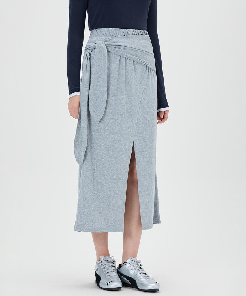 MIXXO Ribbon Tie Elastic Long Skirt_Miwwmg40Ms