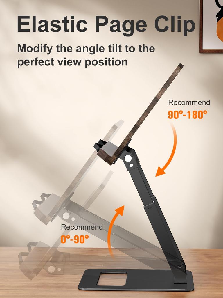 Tounee Book Extendable Book Holder Height Drawer Ergonomic Book Stand with Extendable Page Fits All Books Stand, Stand, Adjustable, Design, Clips,
