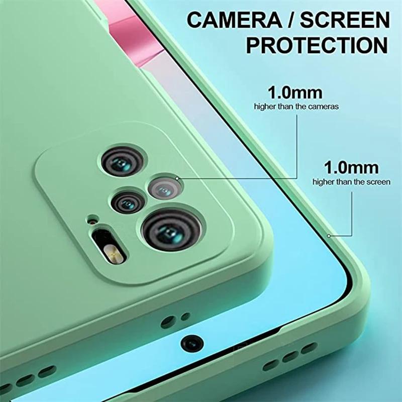 Skin Feel Liquid Silicone Case For Xiaomi Redmi Note 12 11 10 Pro 11S 10S A1 10C 10A 9T Poco X4 X3 NFC M4 M3 Pro 4G 5G Shockproof Square Soft Cover
