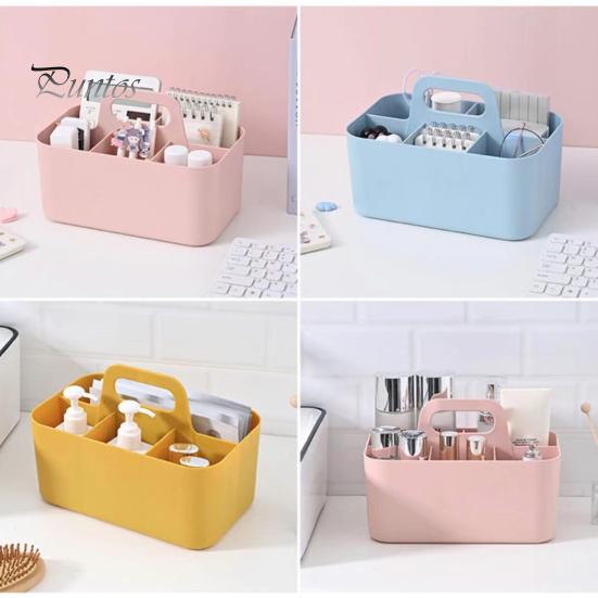 Stackable Desk Organizer Storage Box with Handle Large Capacity Multiple Compartments Pencil Holder Caddy Organizer
