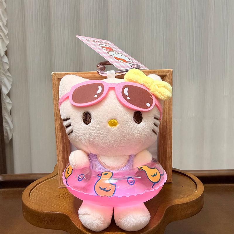 

Summer Swimming Circle Cute Hellokitty Stuffed Doll Keychain Pendant Backpack Hangings Decoration A2