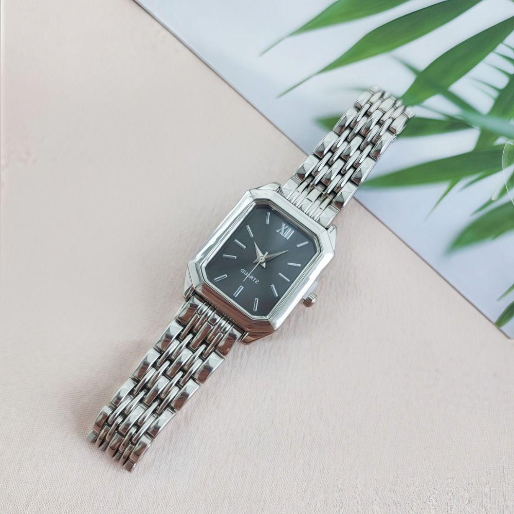 Square Dial Women Quartz Watch Slim Strap Rhinestone Watch Rhinestone Quartz Watch  Festival Gift