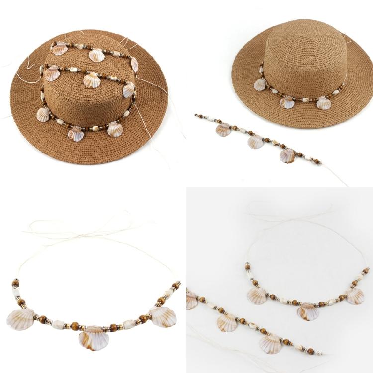 Panama Hat Band Fedoras Sun Hat Rope Belt Hat Decorative Band with Sea Shell