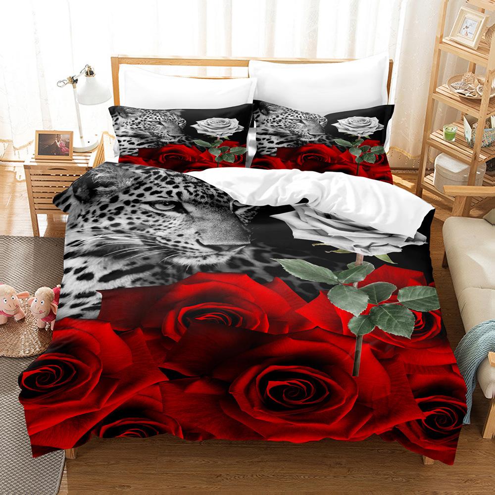 Leopard Pattern Bedding 3D Digital Printing Leopard Three-Piece Set