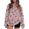 Women's Fashion Casual Long Sleeve Christmas Printed Neck Top