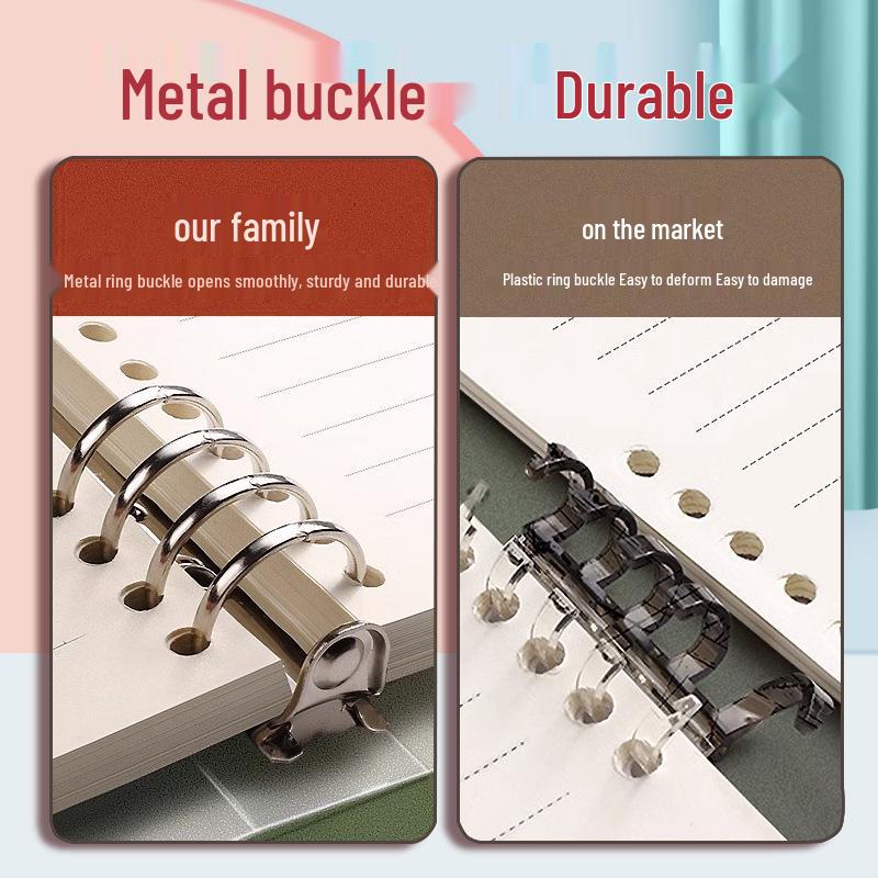 Thickened Black Cat Fun Iron Hole Notebook - B5/A5 Loose-Leaf for Junior & High School Students