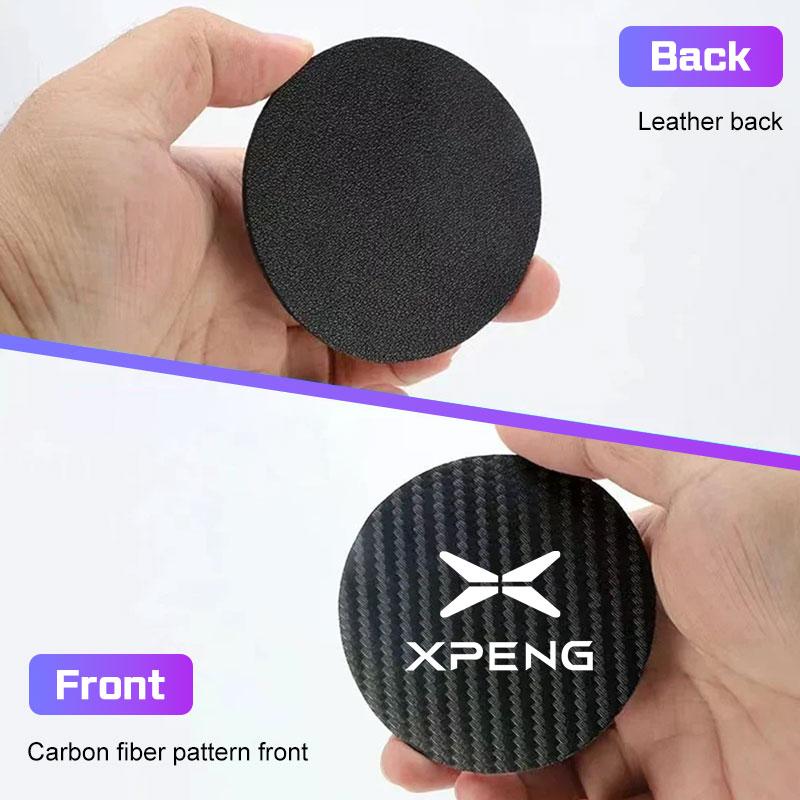 2Pcs Leather Coaster Mat For Xpeng Xiaopeng P5 P7 G9 G3i G6 G3 P7i X9 P7i P5 G3 Anti-noise Water Cup Pad Cushion Accessories