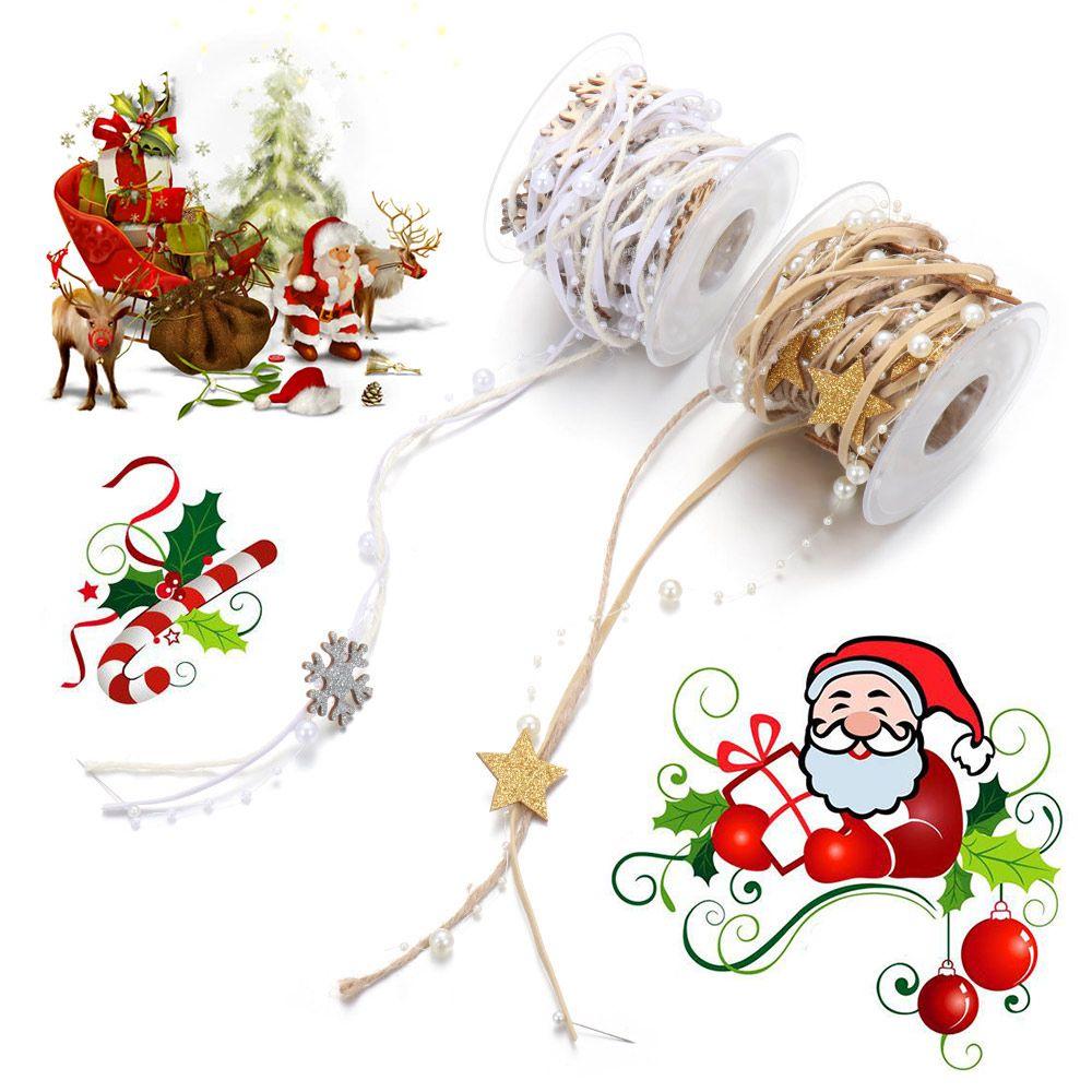 Ornament Pentagram Party Supplies Snowflake Bead Chain Star Chain Christmas Ribbon Gift Wrapping