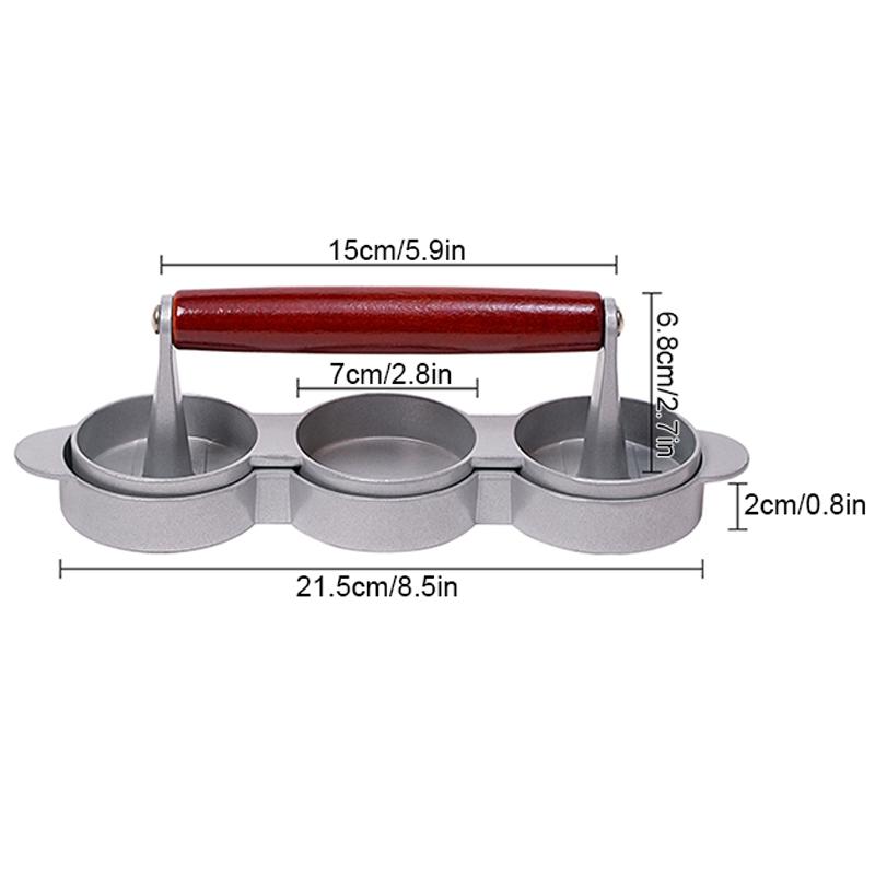 Double Burger Presses Aluminum Non-Stick Burger Meat Patty Press Manual Hamburger Makers Mold Kitchen Meat Patties Making Tool