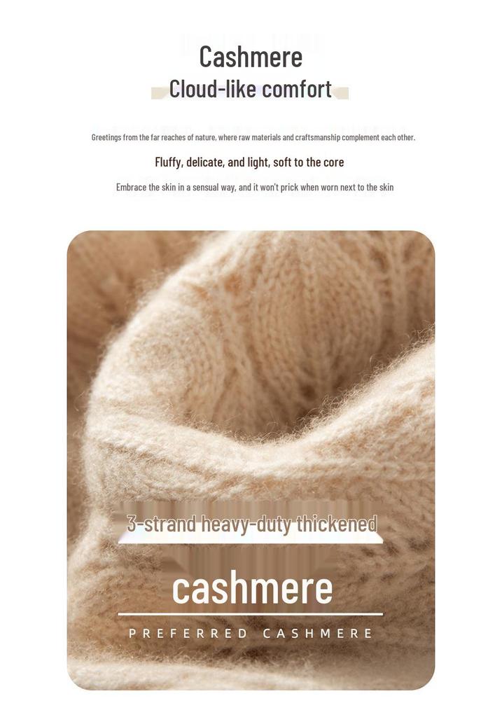 Women's Cloud-Like Cashmere Half-High Neck Sweater - Autumn/Winter Thick Loose Base Layer