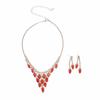2 pieces Water Drop Rhinestone Jewelry Set Shining Exquisite Necklace Earrings Set Inlaid Luxury Crystal Necklace Set Banquet