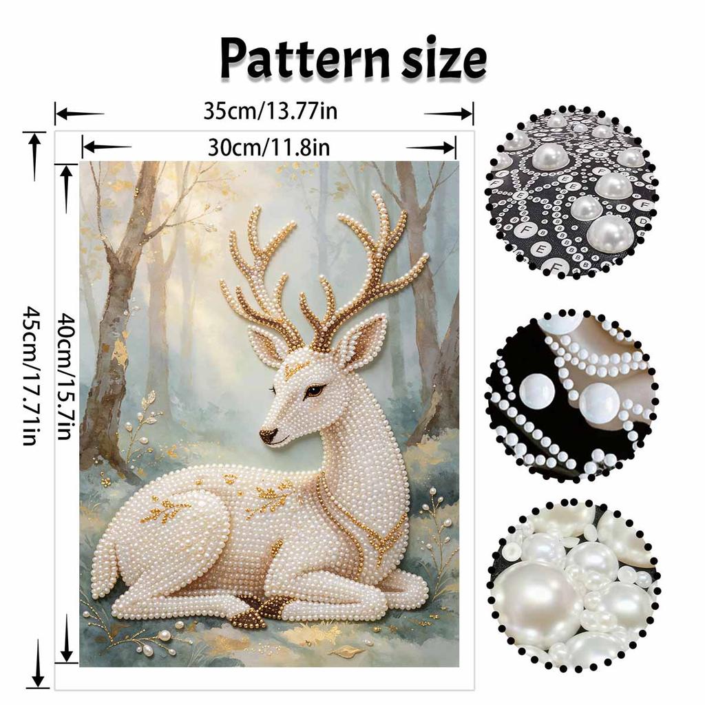 Pearl DIY Art Painting Majestic Deer Handcrafted Picture Indoor Wall Ornament Relaxing Leisure Hobby Exquisite Home Decor Gift