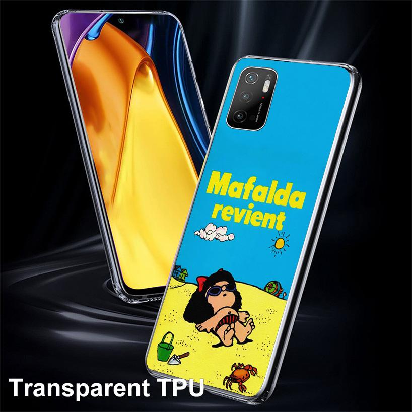 Funda de Teléfono de Dibujos Animados Mafalda Para Xiaomi Poco X7 X6 X5 Pro F7 Ultra Redmi 15C 15 13C 13 12C 12 10 10A 10C 9 9A 9C 9T Cubierta Poco X7