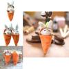 Cute Carrot Bunny Plush Toy Pendant For Bags And Keys, Soft Short Plush, 15cm Height