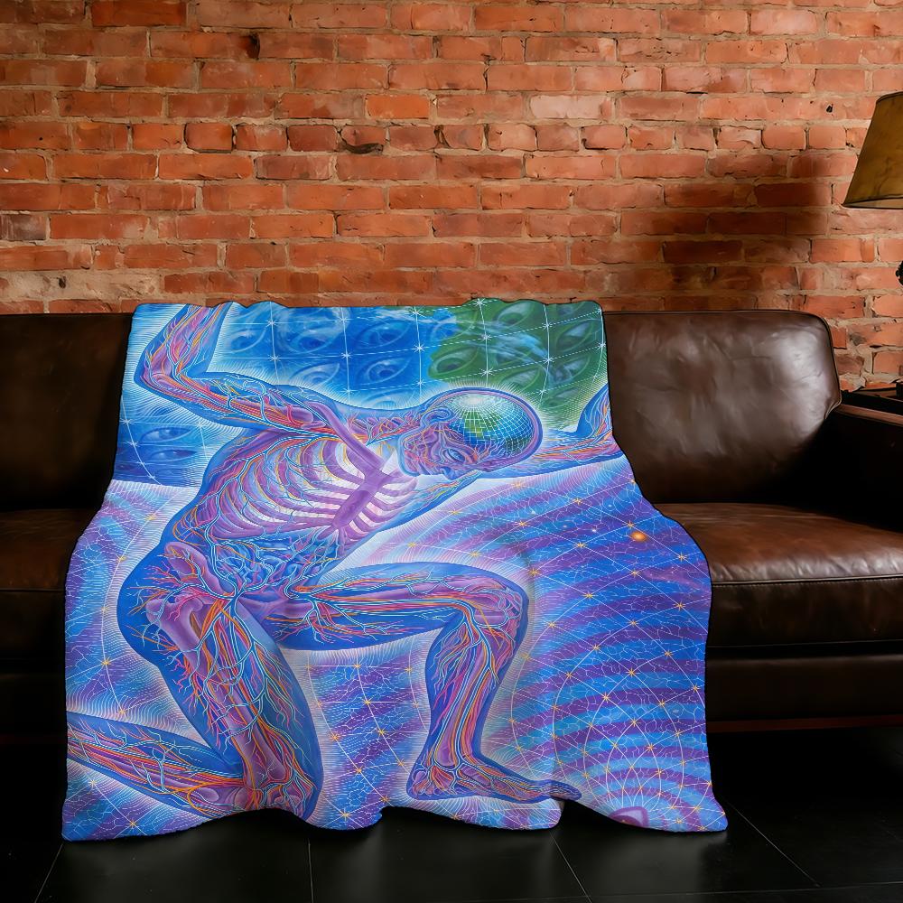 Blanket Super Alex Grey Warm Comfortable Plush Throw Blanket Child Home Psychedelic Sofa Bedroom Trippy Gift 75X95CM