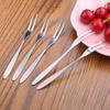 10Pcs Reusable Fruit Picks Round Tines 304 Stainless Steel 2-Tine Food Grade Dessert k Kitchen Tools