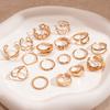 16-Piece metallic irregular geometric double-layer open ring simple jewelry