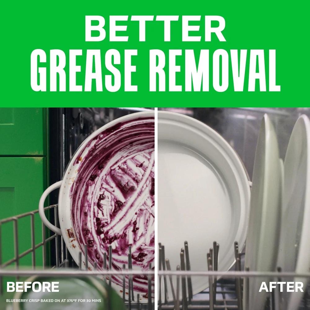 Free Clear Dishwasher Pods Lemon 19 Count Dishwasher Detergent ActionPac Grease Fighting Enzymes Chlorine Phosphate Free