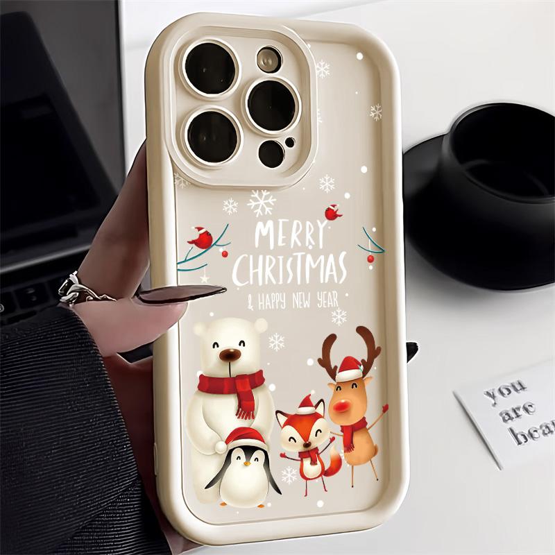Weihnachts-Handyhülle für iPhone 11 13 12 14 15 16 Pro Max XR XS Samsung A15 A55 A05 Redmi 12 13C OPPO A16 A18 Reno 11 Vivo Y17S Y12 Infinix Note 40